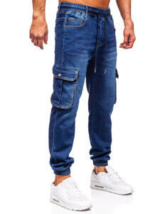 Herr Jeans cargo-joggers Marinblå Bolf 8166