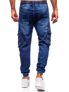 Herr Jeans cargo-joggers Marinblå Bolf 8166