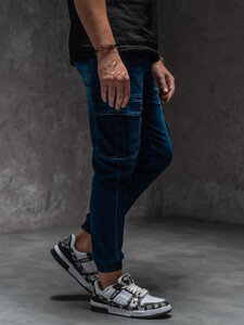 Herr Jeans cargo-joggers Marinblå Bolf 8166A1