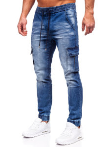 Herr Jeans cargo-joggers Marinblå Bolf MP0130BS