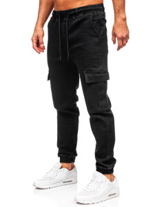 Herr Jeans cargo-joggers Svart Bolf 8170