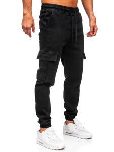 Herr Jeans cargo-joggers Svart Bolf 8170