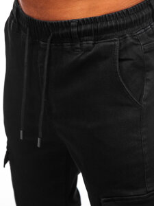 Herr Jeans cargo-joggers Svart Bolf 8170