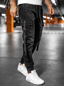 Herr Jeans cargo-joggers Svart Bolf 8871