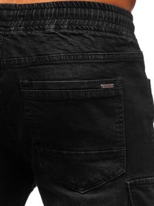 Herr Jeans cargo-joggers Svart Bolf 8871