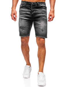 Herr Jeansshorts Svart Bolf 0376