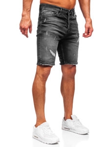 Herr Jeansshorts Svart Bolf 0386