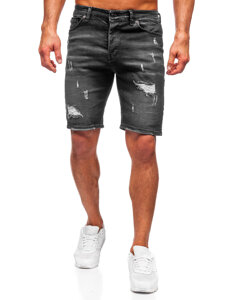 Herr Jeansshorts Svart Bolf 0389