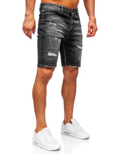 Herr Jeansshorts Svart Bolf 0392