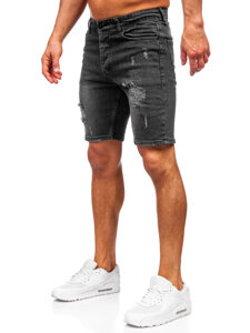 Herr Jeansshorts Svart Bolf 0491