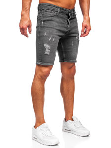 Herr Jeansshorts Svart Bolf 0525