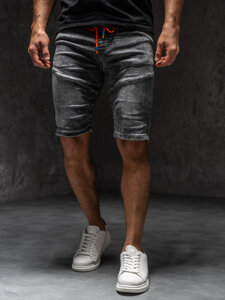 Herr Jeansshorts Svart Bolf TF175A1