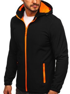 Herr Lättviktsjacka i Softshell Svart-Orange Bolf HH017