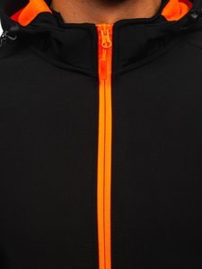 Herr Lättviktsjacka i Softshell Svart-Orange Bolf HH017