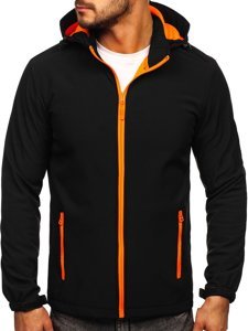 Herr Lättviktsjacka i Softshell Svart-Orange Bolf HH017