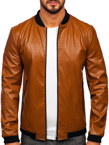 Herr Skinnjacka Bomber Brun Bolf 6803A