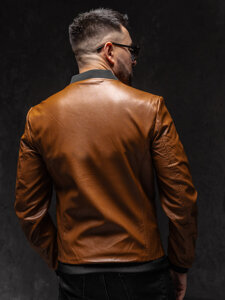 Herr Skinnjacka Bomber Brun Bolf 6803A1