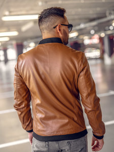 Herr Skinnjacka Bomber Brun Bolf 6803B