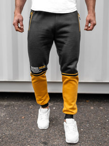 Herr Sweatpants med tryck Svart Bolf AM85A