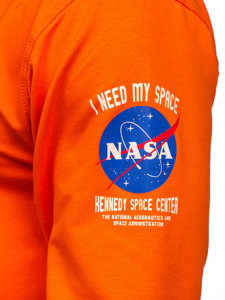 Herr Sweatshirt med tryck Orange Bolf 6476