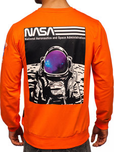 Herr Sweatshirt med tryck Orange Bolf 6476