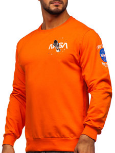 Herr Sweatshirt med tryck Orange Bolf 6476