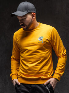 Herr Sweatshirt med tryck Orange Bolf 8744A1