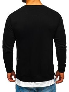 Herr Sweatshirt med tryck Svart Bolf 11114