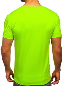 Herr T-shirt med tryck Grön-neon Y70011