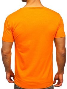 Herr T-shirt med tryck Orange Bolf Y70005