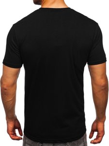 Herr T-shirt med tryck Svart Bolf 0303