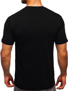 Herr T-shirt med tryck Svart Bolf 14402