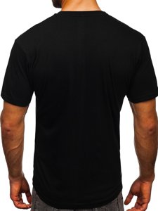 Herr T-shirt med tryck Svart Bolf 2098