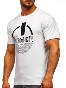 Herr T-shirt med tryck Vit Bolf 0011