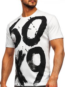 Herr T-shirt med tryck Vit Bolf 0303