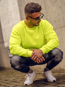 Herr Tjock Sweatshirt Gul-Neon Bolf 2001A