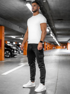 Herr Tjocka Cargo-joggers Svart Bolf JX326A