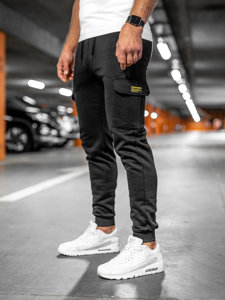 Herr Tjocka Cargo-joggers Svart Bolf JX8709A