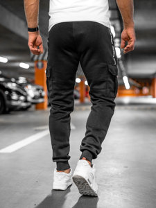 Herr Tjocka Cargo-sweatpants Svart Bolf JX9395A