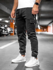 Herr Tjocka Cargo-sweatpants Svart Bolf JX9395A