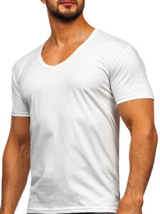 Herr V-ringad T-shirt Vit Bolf 9002